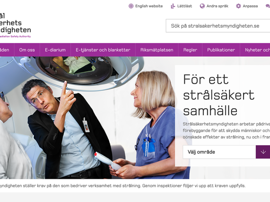 Strålsäkerhetsmyndigheten.se, hemsida, 26 dec 2019